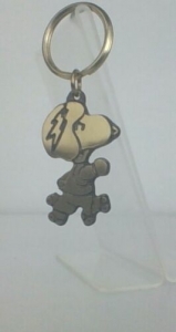 Vintage Peanuts Snoopy Skateing Brass Keychain By Aviva Rare  Review