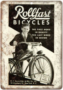 Rollfast Bicycles Vintage Art Ad 10″ x 7″ Reproduction Metal Sign B454 Review