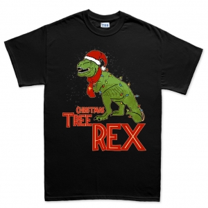 Tree T Rex Christmas Decorations Dinosaur Gift Present Funny Mens T shirt Top Review