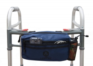 Wheelchair Pouch Rollator Walker Bicycles Storage Bag Mesh Cup Holder Blue New Review