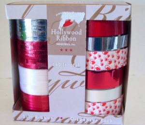 RED & WHITE & SILVER VARIETY GIFT RIBBON DISPENSER PACK CHRISTMAS DECORATIONS Review