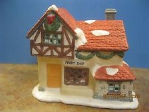 Vintage Estate Porcelain Fabric Shop house  Christmas Decorations Review