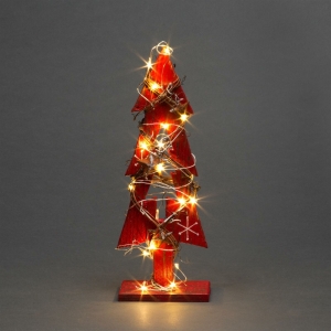 Red Wooden Tree LEDs Christmas Table Decorations Xmas Party Office Home Piece Review