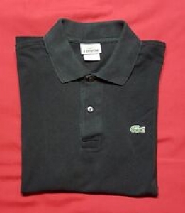 VINTAGE LACOSTE Croc Men’s Black Cotton 2-Button Short Sleeve Polo Shirt Size 4 Review