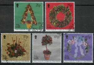 Isle of Man 2001 Christmas: Decorations set SG 965-969 used *COMBINED POSTAGE Review