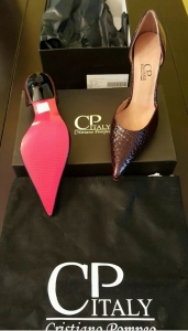 Cristiano Pompeo women’s luxury pumps shoes sabot 7 patent leather croc bordeaux Review