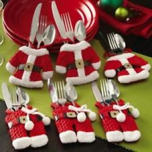 Hot Sale 6Pcs Fancy Santa Christmas Decorations Silverware Holders Pockets Dinne Review