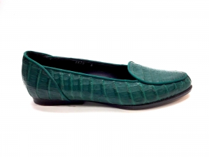 Vintage SUSAN BENNIS/WARREN EDWARDS Emerald-Green Croc-Skin Flat Loafers Sz6 Review