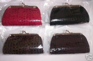 Great! TWO LARGE Embossed Croc-Txt COIN PURSES Review