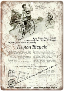 The Davis Sewing Machine Dayton Bicycles 10″ x 7″ Reproduction Metal Sign B315 Review