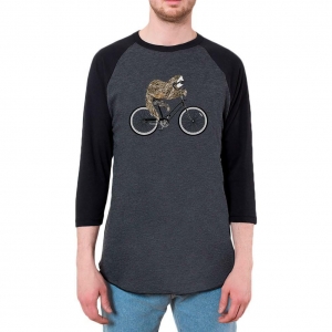 Bicycle Sloth Mens Raglan T Shirt Review