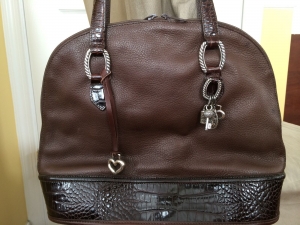 Ladies Brown Leather And Croc Embossed Brighton Shoulder Bag Review