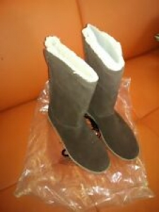 Crocs 15496 Womens Adela Foldover Fuzz Snow Boots US 8W Khaki Tan Brown New  Review