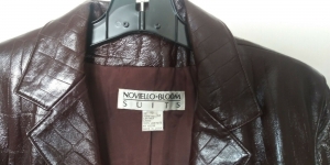 Genuine Leather Jacket Maroon Croc Pattern Noviello Bloom Womens Size 12 Review