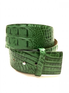 Vintage W. KLEINBERG Green Croc-Embossed Leather Silvertone Peg Closure Belt SzM Review