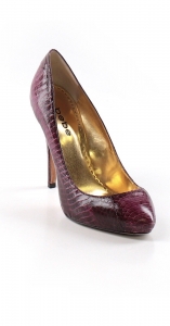 New Bebe Women’s High Heels Leather Maroon Croc Print Pumps Size 8 Review