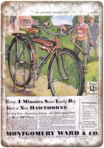 Montgomery Ward Vintage Bicycle Ad 12″ x 9″ Retro Look Metal Sign B218 Review