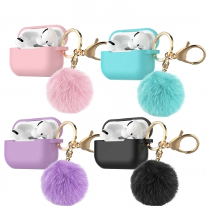 For AirPods Pro Silicone Hybrid Case Charging Cover With Cute Fur Ball Keychain Review