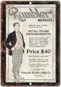 Rambler Bicycles Chicago Vintage Ad 12″ x 9″ Retro Look Metal Sign B292 Review