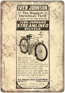 Iver Johnson Streamlined Bicycle Vintage Ad 12″ x 9″ Retro Look Metal Sign B272 Review