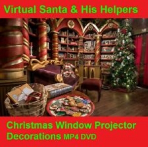 MP4 Virtual Santa & his helpers in the window Christmas decorations projector FX Review