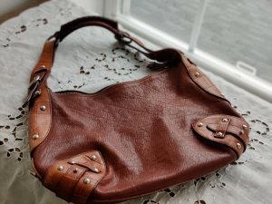 Furla Italy Brown Leather Croc Stud Medium Hobo Shoulder Bag Review