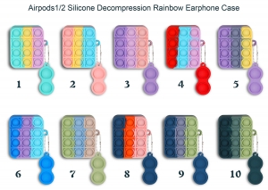 Rainbow Multicolor Fidget Pop Push Bluetooth Headphone Case for Airpods 1 2 Review