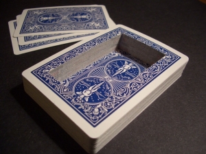Secret compartment hollow deck, Bicycle blue-back deck, playing card windows Review
