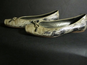 LINEA PAOLO Patent Leather Ballet Flats 8 ½ M tan black Faux Croc Reptile VGUC  Review