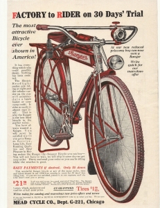 1930 Mead Ranger Bicycle Advertisement Mead Cycle Co. Chicago, Illinois Review