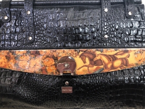 Retired Stella Page Black Faux Croc Large Handbag Purse Review