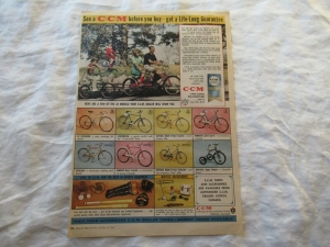 1965 CCM bike bicycle baseball glove magazine print ad   Review