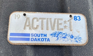 1983 South Dakota Bicycle License Plate Active 1 Rare Review