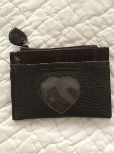 Brighton 2 Tone Brown Leather ID Case Credit Card w/Zip Coin Pouch Croc Heart ID Review