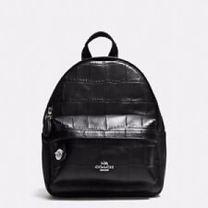Coach Mini Campus Backpack In Croc Embossed Leather 37713 Silver And Black Review