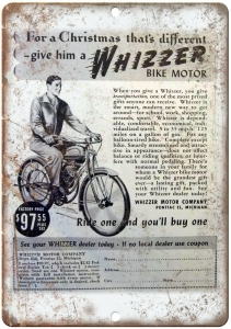 Whizzer Bike Motor Bicycle Vintage Ad 12″ x 9″ Retro Look Metal Sign B213 Review
