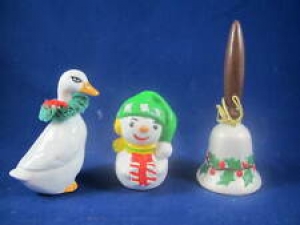 Original Vintage Ceramic Christmas Decorations- Snowman- Goose- Bell Review