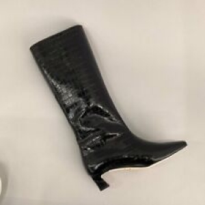 Handmade Women Leather Croco Effect Long Boots Knee Wide Shaft Croc Minimalist Review