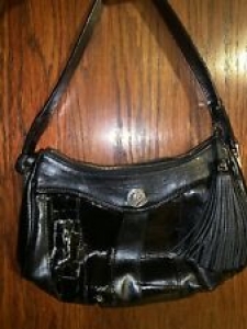 Brighton Leather Handbag Black With Croc Details Review