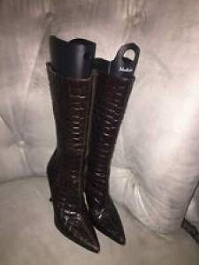Via Spiga Chocolate Croc Leather Boots Review