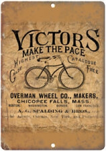 Victors Overman Wheel Co. Bicycle Ad 10″ x 7″ Reproduction Metal Sign B221 Review