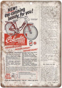 Columbia Built Bicycle Vintage Ad 12″ x 9″ Retro Look Metal Sign B269 Review
