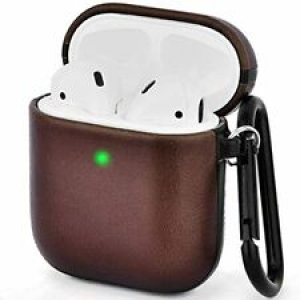 V-MORO Compatible With Airpods Case Genuine Leather Cover For 2/1 Front LED Skin Review