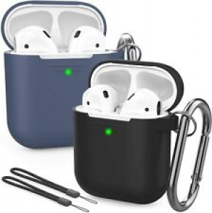 2 Pack Silicone AirPods Apple 1&2 Protective Case Hand Strap metal Carabiner    Review