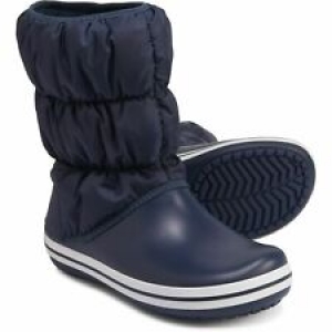 Crocs WINTER PUFF BOOT Ladies Winter Nylon Shaft Boots Navy/White Women Size 7  Review