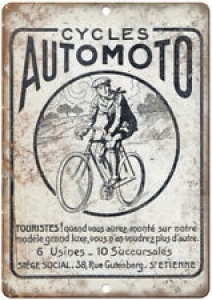 Cycles Automoto Vintage Bicycle Ad 12″ x 9″ Retro Look Metal Sign B254 Review