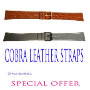 Genuine Flat Calf Leather Watch Strap Crocodile Croc Grain  20mm  Review