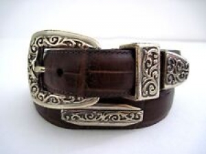 BRIGHTON Women’s Brown Croc Print Leather Silver/Gold Tone Buckle Tip Size S Review