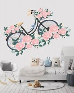 3D Flowers Bicycle 1012 Wallpaper Murals Floor Wall Print Wall Sticker AU Summer Review