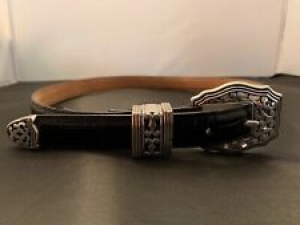 Brighton Croc Design Leather Belt With Silver Buckle M30 B10163  Review